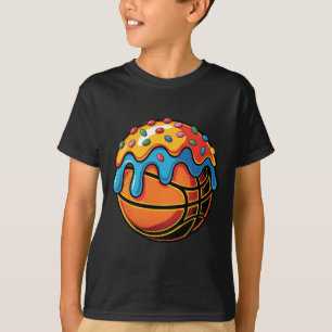 Farbige Frosted Sketll Nachspeisen Stil Kunstwerk T-Shirt