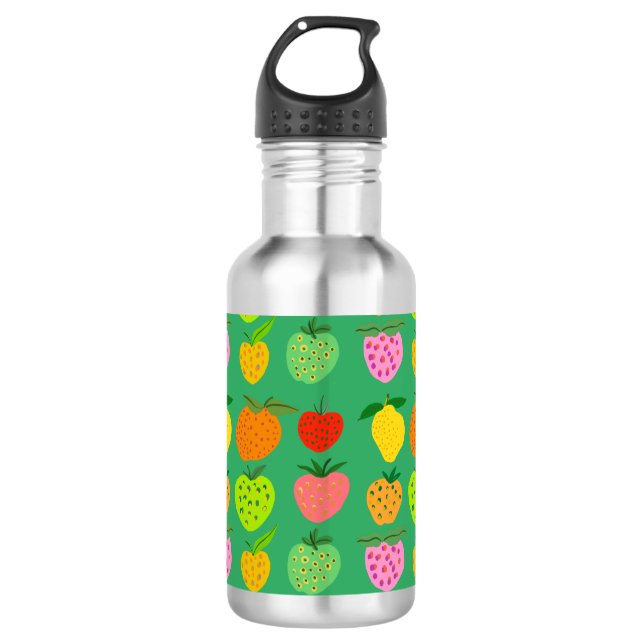 Farbige Früchte Edelstahlflasche (Vorderseite)