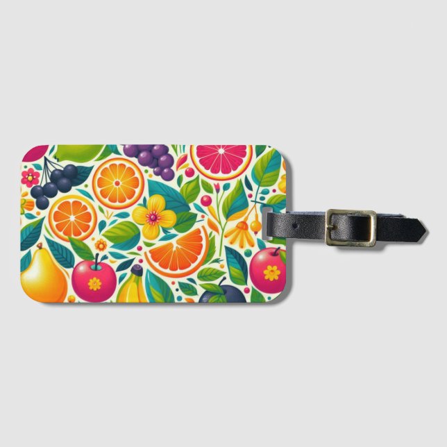 Farbige Früchte Gepäckanhänger (Vorderseite (Horizontal))