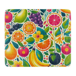 Farbige Früchte Schneidebrett