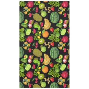 Farbige Fruchtmuster 01.b Schwarze BG Tischdecke