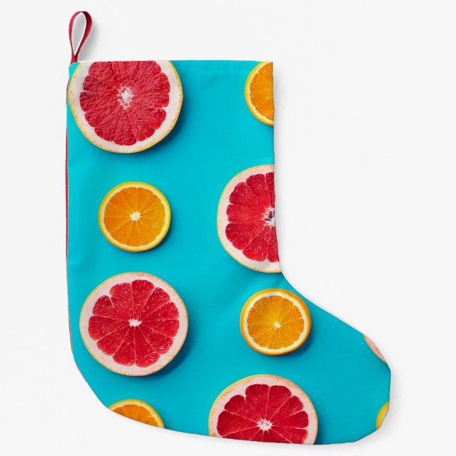 Farbige Fruchtmuster, frisch orange und grapefisch Kleiner Weihnachtsstrumpf (Vorderseite)