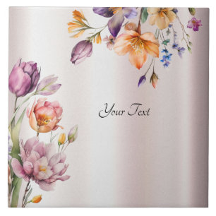 Farbige Frühlingsblumen Keramik Tile Fliese
