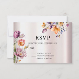 Farbige Frühlingsblumen RSVP-Karte RSVP Karte