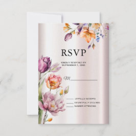 Farbige Frühlingsblumen RSVP-Karte RSVP Karte