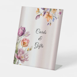 Farbige Frühlingsblumen Tabletop-Zeichen Sockelschild