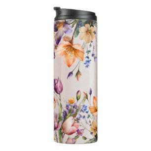 Farbige Frühlingsblumen Thermal Tumbler Thermosbecher