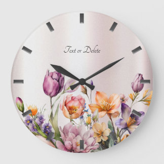 Farbige Frühlingsblumen Wall Uhr
