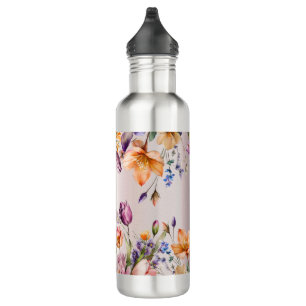 Farbige Frühlingsblumen Wasserflasche Edelstahlflasche