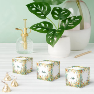 Farbige Frühlingsblumen-Wildblumen-Sträuße Monogra Geschenkschachtel