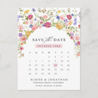 Farbige Frühlingsblüte Save the Date Wiese
