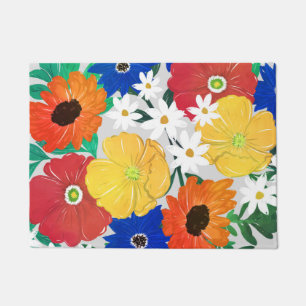 Farbige Frühlingsfloral Hand Girly Design Fußmatte