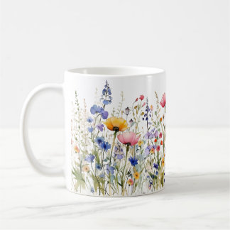 Farbige Frühlingsmuster Blume Wasserfarben Kaffeetasse