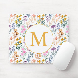 Farbige Frühlingsmuster Blume Wasserfarbmuster Mon Mousepad