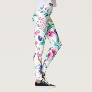 Farbige Frühlingspflanzen Blume Leggings