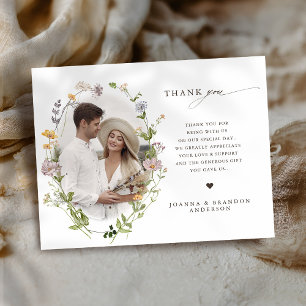 Farbige Frühlingswiesen-Gartenhochzeit Dankeskarte