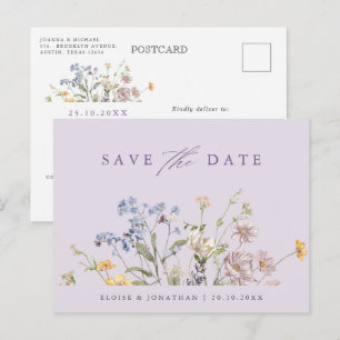 Farbige Frühlingswiesen-Wildblumen - Termin vormer Postkarte