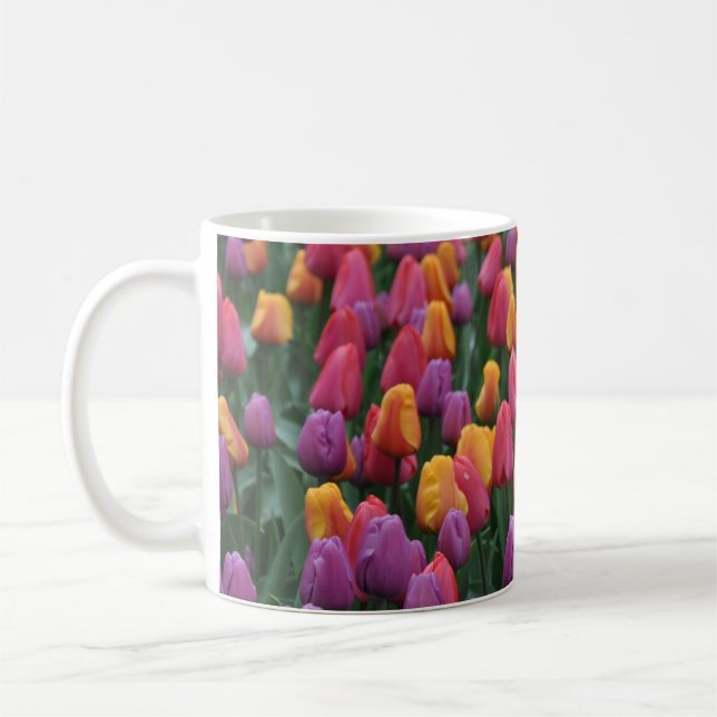 Farbige Frühlingtulips Kaffeetasse (Links)