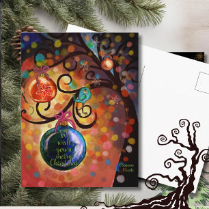 Farbige funkelnde Weihnachtsbaum-Kunst Postkarte