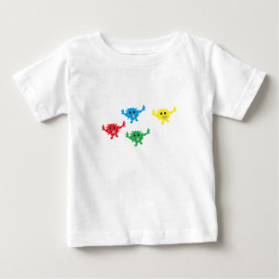 Farbige Fuzzy-Monster Baby T-shirt