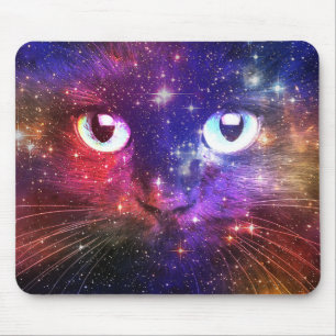 Farbige Galaxie-Katze Mousepad