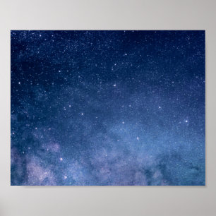 Farbige Galaxie-Nacht-Himmel Funkelnde Sterne Ko Poster