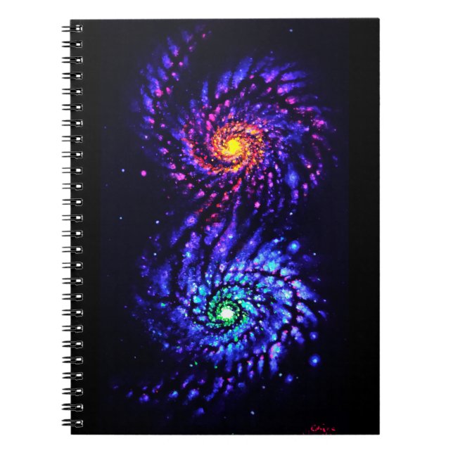 Farbige Galaxien Notizblock (Vorderseite)