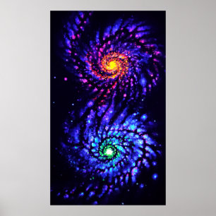 Farbige Galaxien Poster