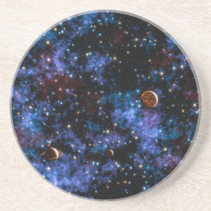 Farbige Galaxien, Sterne und Planeten in der Nacht Getränkeuntersetzer