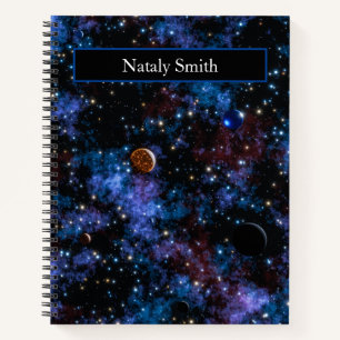 Farbige Galaxien, Sterne und Planeten Notizbuch