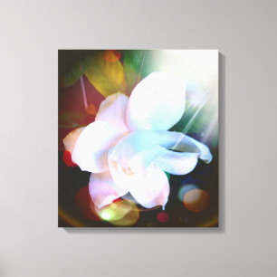 Farbige Gardenia-Blumen-Digitalkunst Leinwanddruck