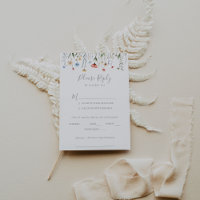 Farbige Gartenwildblumen-Hochzeitsmenü-Auswahl RSV