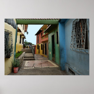Farbige Gasse in Guayaquil Poster