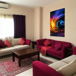 Farbige Gaswolke im Weltraum   AI Art Poster