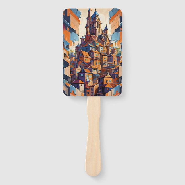 Farbige Gebäude Fächer (Vorderseite)