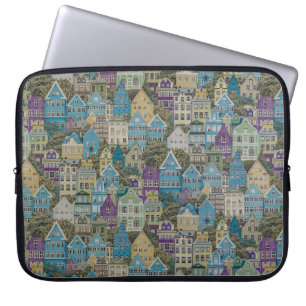 Farbige Gebäude Laptopschutzhülle