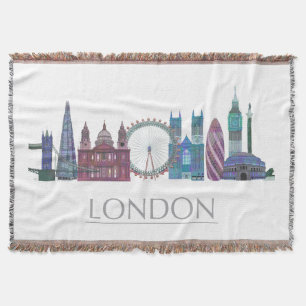 Farbige Gebäude Londons Skyline Decke