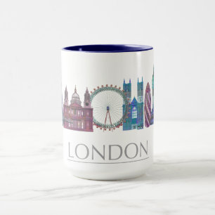 Farbige Gebäude Londons Skyline Tasse