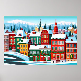 Farbige Gebäude Poster