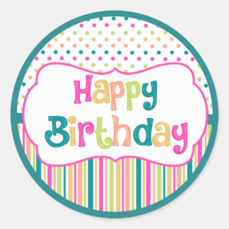 Farbige Geburtstagsaufkleber Runder Aufkleber