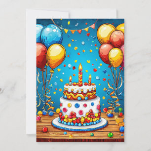 Farbige Geburtstagsballons Einladung