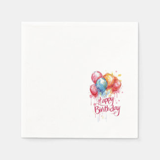 Farbige Geburtstagsballons Frohen Geburtstag Papie Serviette