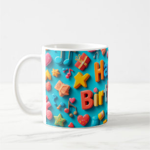 Farbige Geburtstagsfeier-Elemente Kaffeetasse