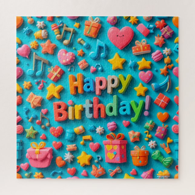 Farbige Geburtstagsfeierelemente Puzzle (Vertikal)