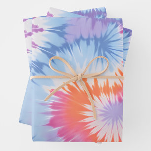Farbige Gefärbte Krawatte Art Wrapping Paper Sheet Geschenkpapier Set
