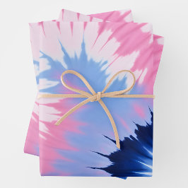 Farbige Gefärbte Krawatte Art Wrapping Paper Sheet Geschenkpapier Set