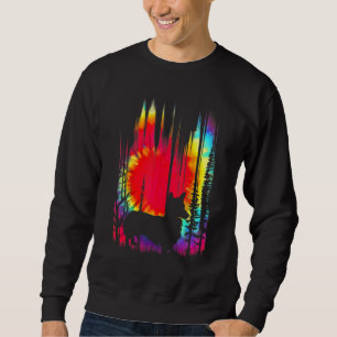 Farbige Gefärbte Krawatte Corgi Hippie Welpe Dog Sweatshirt
