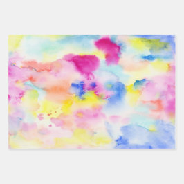 Farbige Gefärbte Krawatte Wasserfarbe Geschenkpapier Set