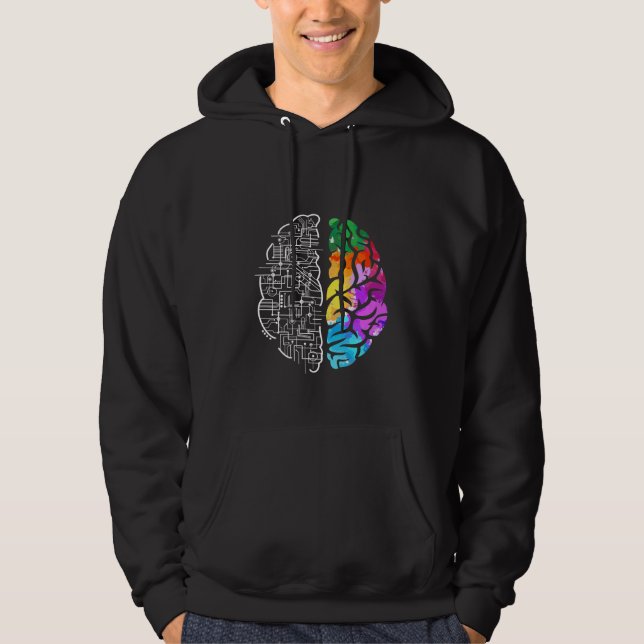 Farbige Gehirntechnik Hoodie (Vorderseite)
