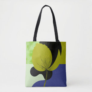 Farbige gelbe abstrakte Blumen Kunst Tragetasche
